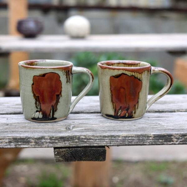 Lot de 2 Mugs avec anse en grès - ref 112